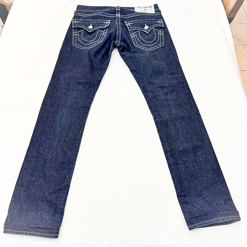 True Religion Skinny Dark Wash Denim Jeans with Flaps Size 29 - Picture 3 of 8